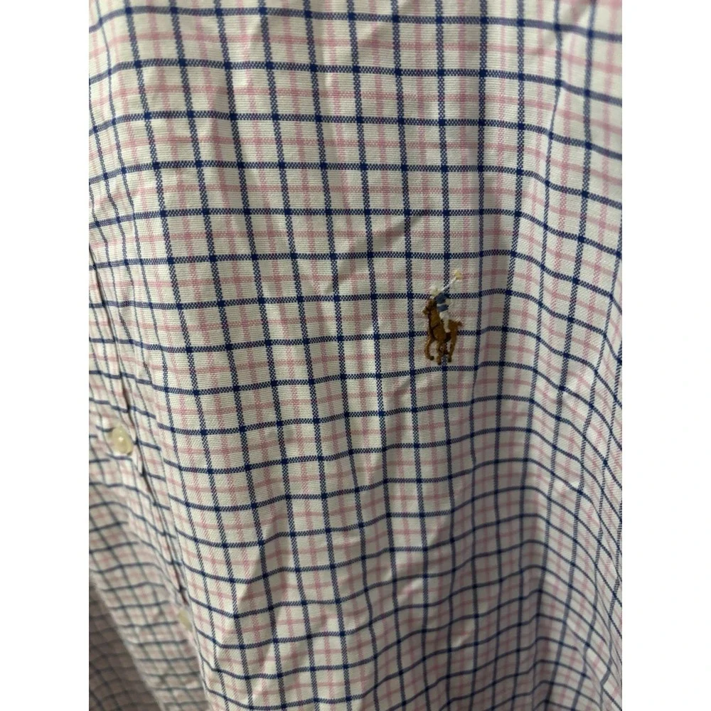 Polo‎ Ralph Lauren Button Dress Shirt -3XLT TALL Blue White pink With Pony